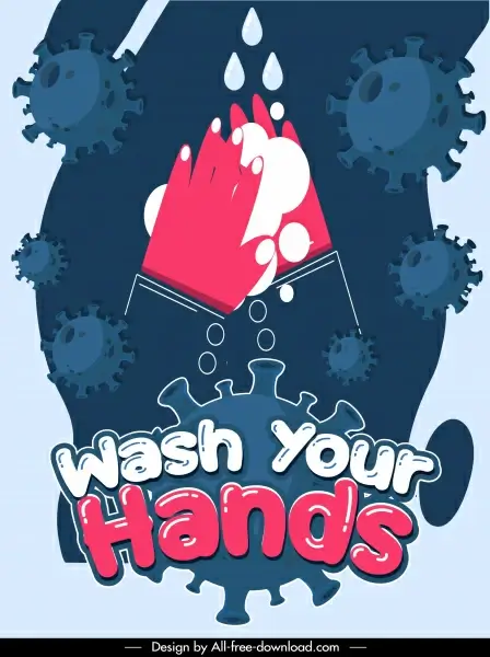 covid 19 poster handwash activity viruses sketch