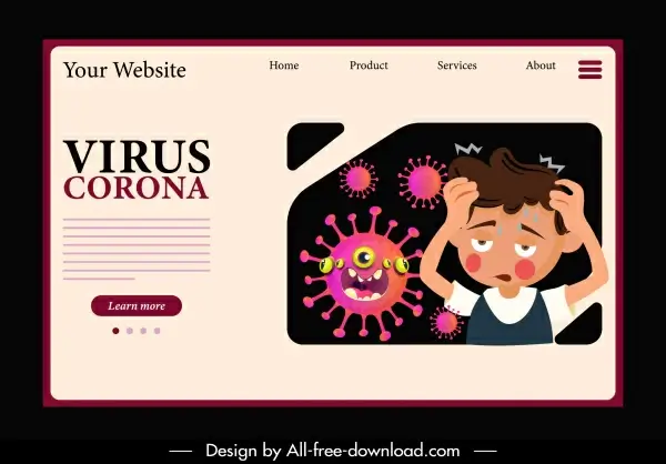 covid 19 poster webpage design patient virus sketch