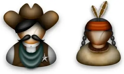 Cowboys and Indians icons pack