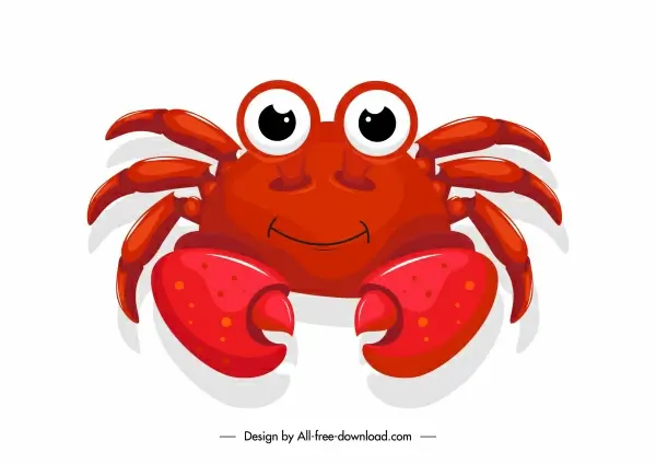 crab icon cute cartoon sketch shiny design