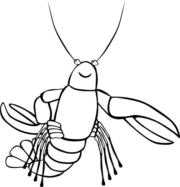 Crawfish (b And W) clip art