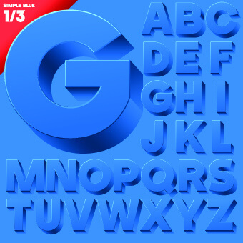 creative 3d letters vector set 