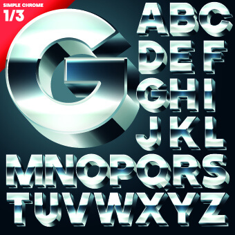 creative 3d letters vector set