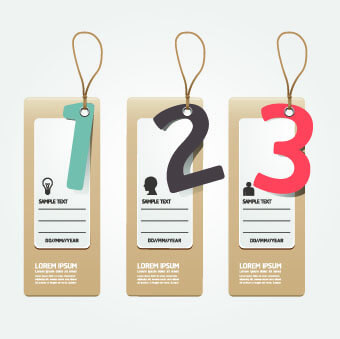 creative banners with numbers vector