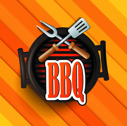 Creative barbeque elements background Vectors graphic art designs in ...