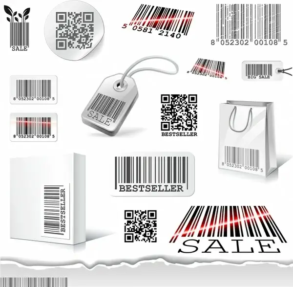 sale design elements barcode sketch modern design