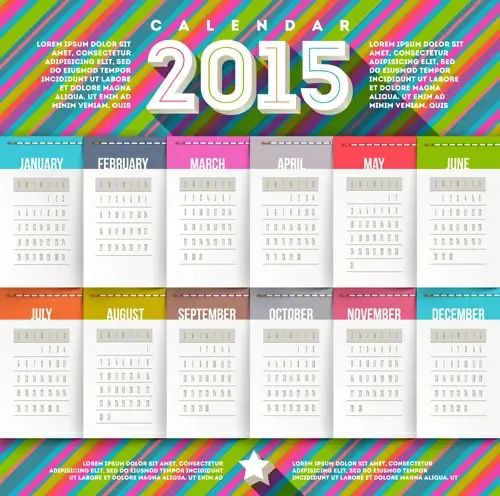 creative calendar15 vector design set