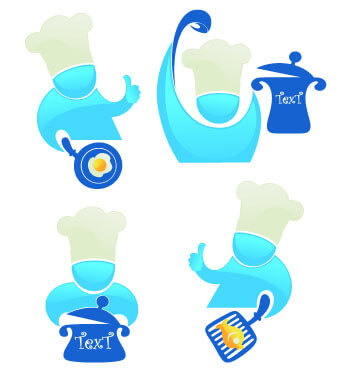 creative chef menu logos vector set