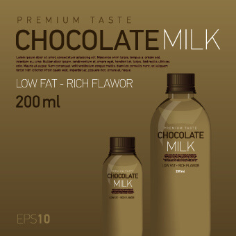 creative chocolate milk advertising cover vector