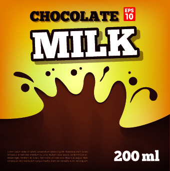 creative chocolate milk advertising cover vector