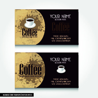 creative coffee business card vector