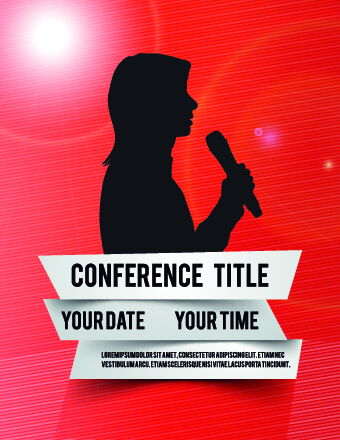 creative conference poster vector