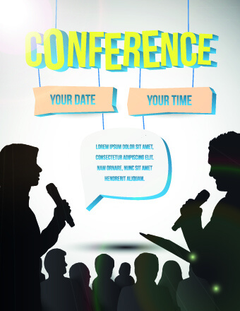 creative conference poster vector