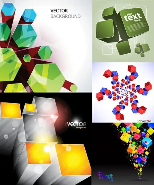 creative cube background vector graphic