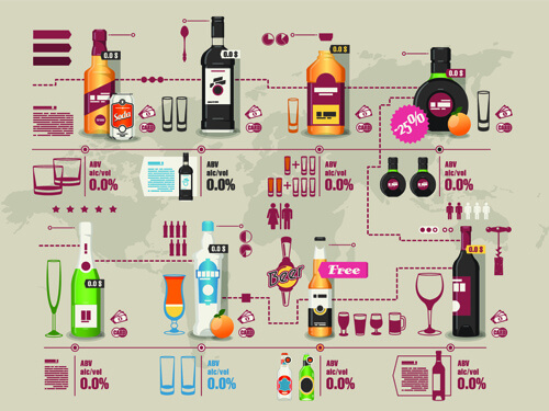 creative drinks elements infographics vector