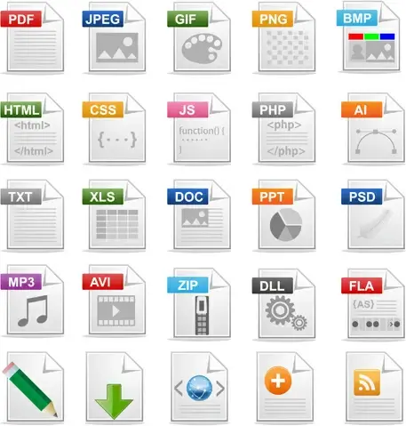 creative file icons vector