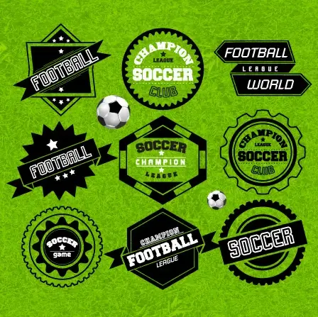 creative football labels design vector graphics