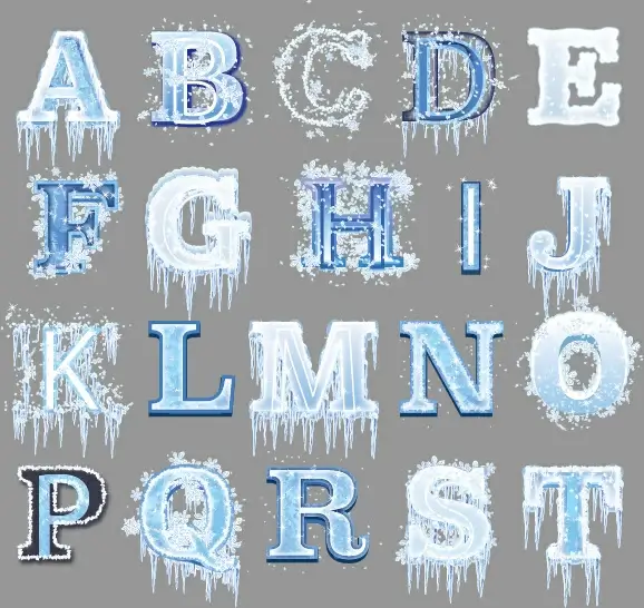 creative frozen alphabet vector