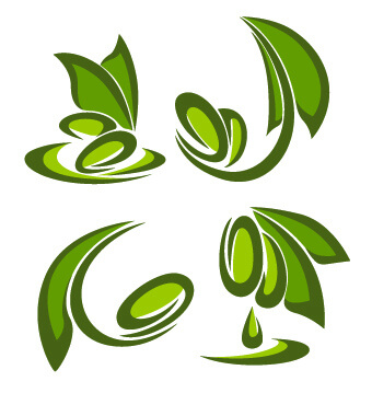 creative green leaf logos vector