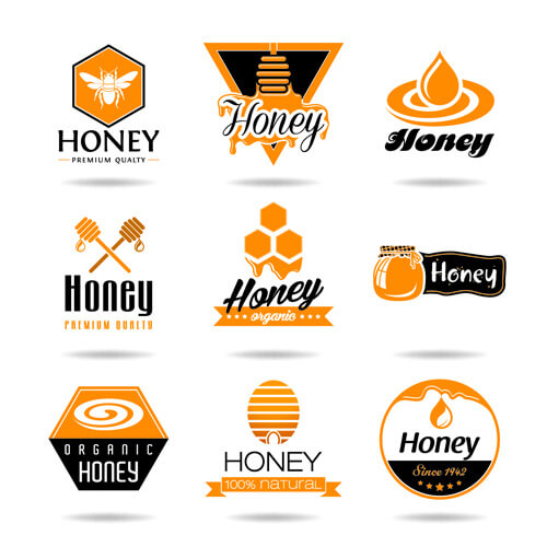 creative honey logos desing vector