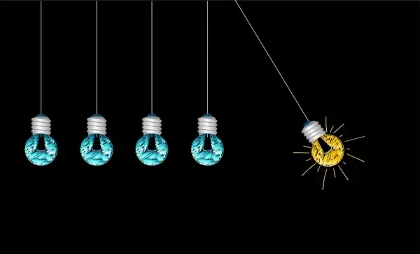 creative idea concept background colored light bulbs decoration