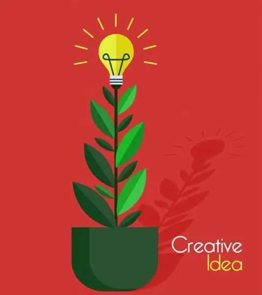creative idea concept background growing tree lightbulb icons