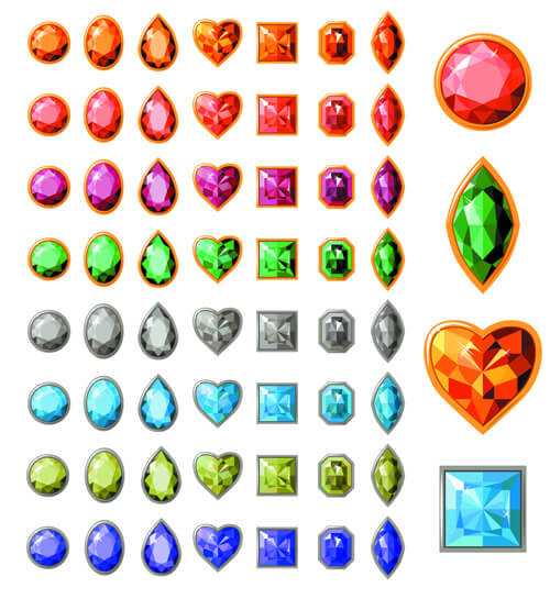 creative jewels vector set