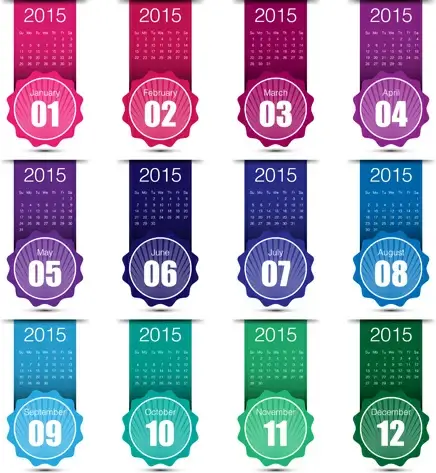 creative labels15 calendar design vector