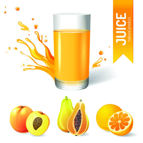 creative natural juice poster vector