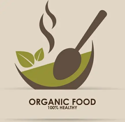 creative organic food logo vector