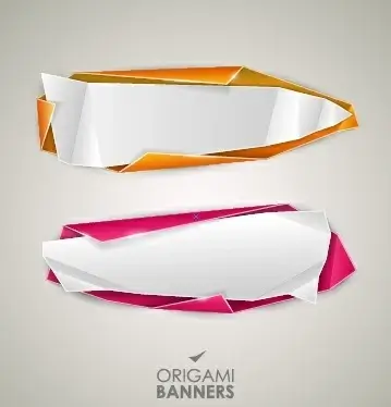 creative origami banner design vector