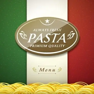 creative pasta menu cover vector graphic