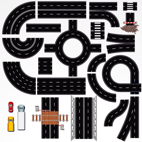 creative road design elements vector