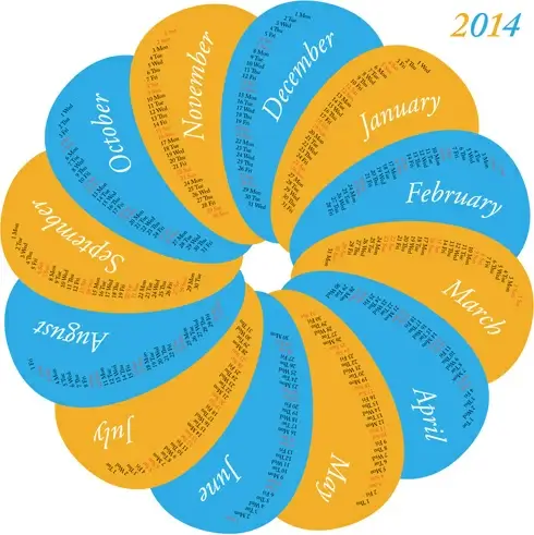 creative round calendars14 vector