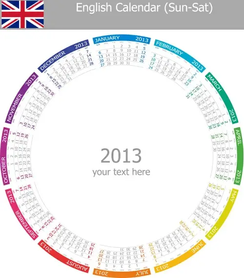 creative round calendars14 vector