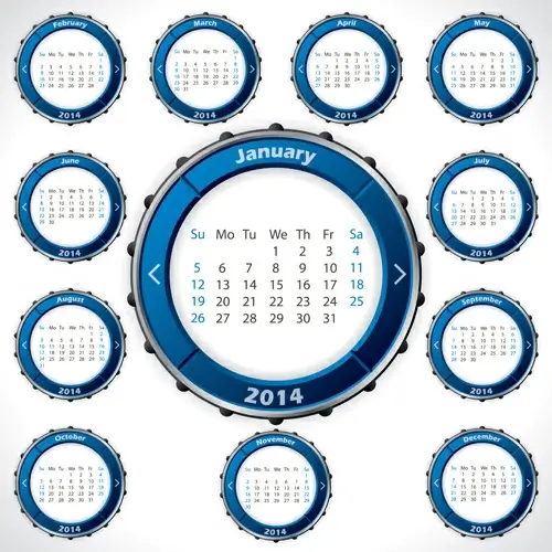 creative round calendars14 vector