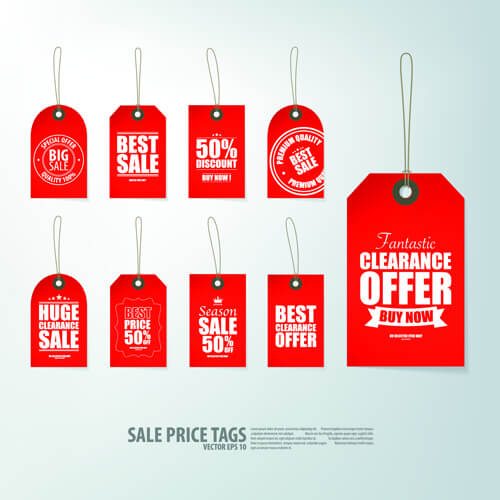 creative sale price tags vector set