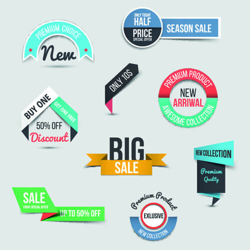 creative sale sticker with labels design