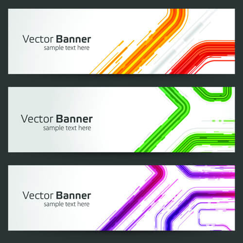 creative website headers banner vector set