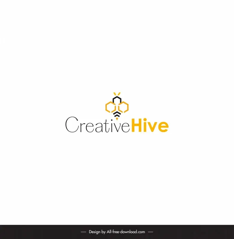 creativehive logo elegant geometric bee 