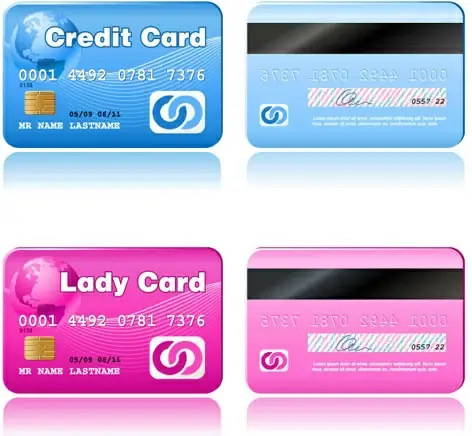 credit card vector template set