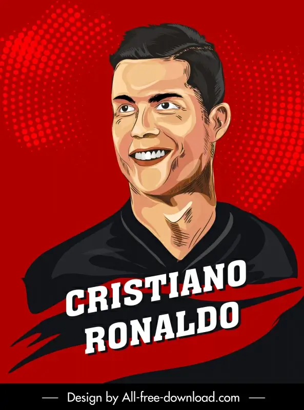  cristiano ronaldo footballer cartoon portrait