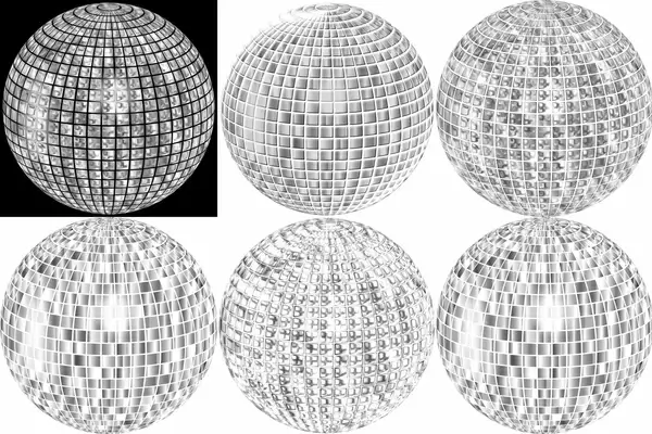crystal spheres vector illustration in black and white