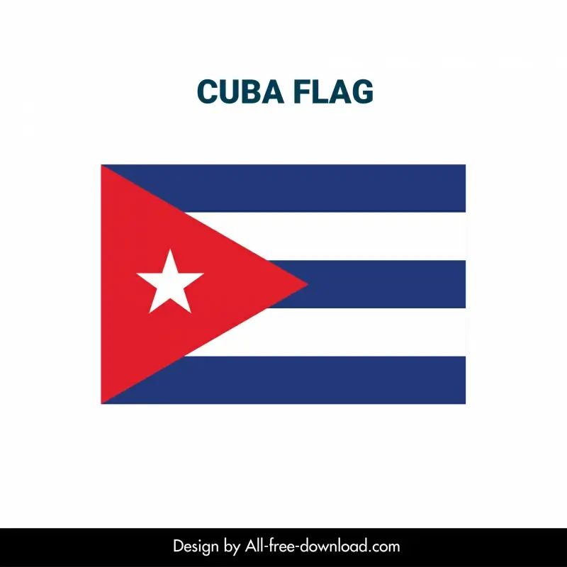cuba flag template flat geometry