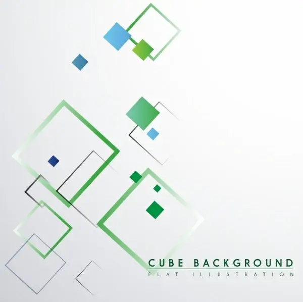 cube background flat squares sketch