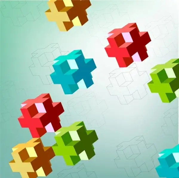 cubes background colorful 3d sketch