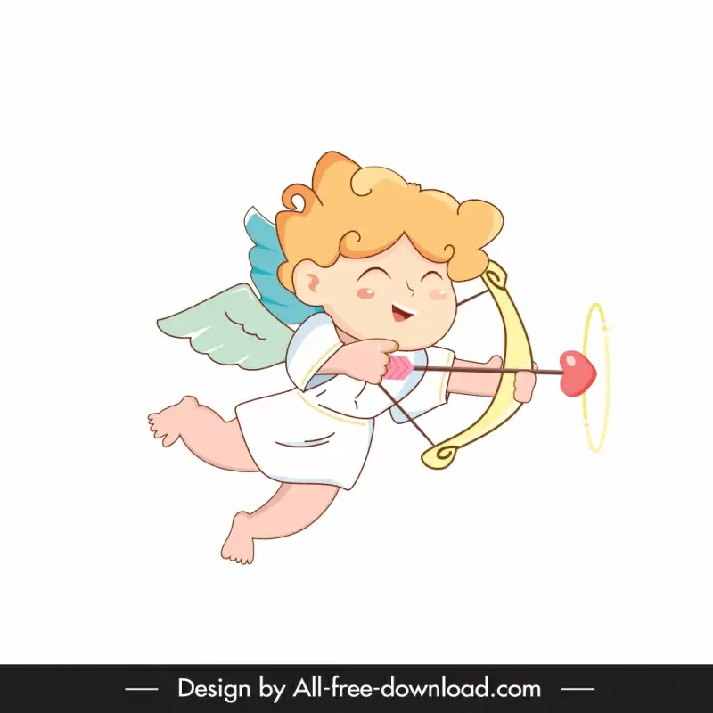 cupid icon cute handdrawn cartoon character sketch