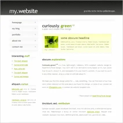 Curiously Green 1.0 Template