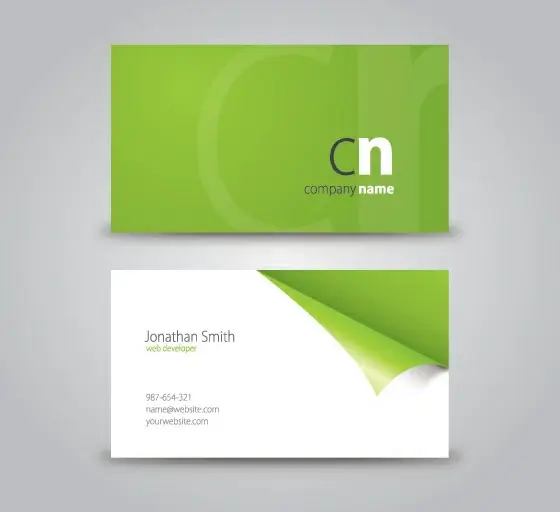 curled corner business card vector graphic