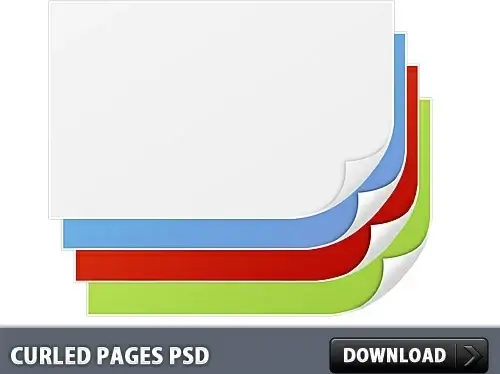 Curled Pages Free PSD File